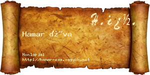 Hamar Éva névjegykártya